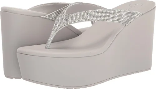 Vista 7 de Jessica Simpson Womens Stilla Rhinestone Flip-Flop Wedge Sandals