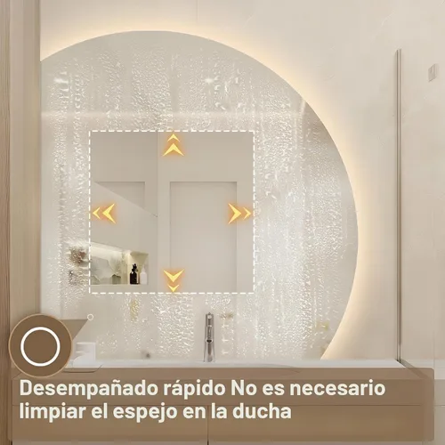 Vista 6 de Espejo de baño LED de media luna de 32 pulgadas, espejo de pared