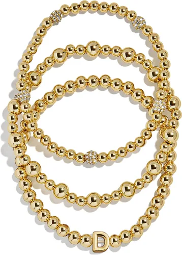 Vista 42 de BaubleBar Juego de pulsera Pisa para mujer, tres pulseras de cuentas chapadas en oro, joyería de moda, regalo de moda