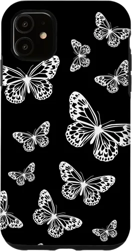 Vista 8 de Cute White Butterflies Black Background Case for iPhone 17