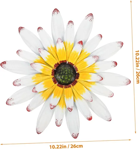 Vista 7 de BESPORTBLE Decoración de pared de hierro forjado, manualidades, girasol, decoración del hogar, girasol, arte de pared, decoración colgante
