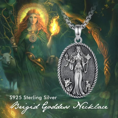 Vista 40 de EUDORA Collar de plata de ley 925 con moneda Hécate, Athena, Perséfono, Nyx, diosa de la luna triple, diosa celta, rueda de Hécate, llave, regalo