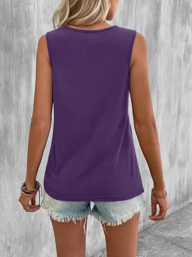 Vista 3 de KKJ Camisetas sin mangas para mujer, con dobladillo torcido, para verano, básicas, casuales, holgadas