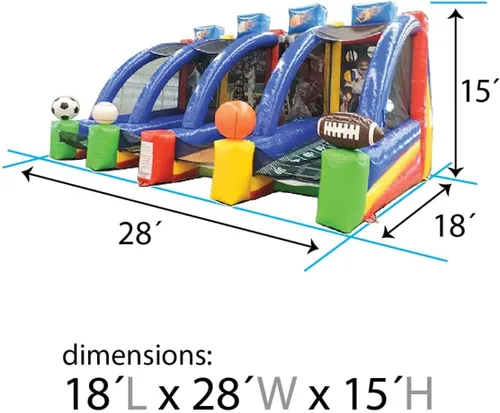 Vista 3 de TentandTable Juego inflable de los deportes comerciales 4-en-1, lanzamiento