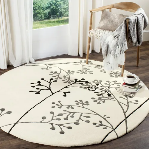 Vista 21 de SAFAVIEH Soho Collection - Alfombra redonda de 6 pies, color gris, lana hecha a mano, ideal para zonas de alto tráfico en sala de estar, dormitorio