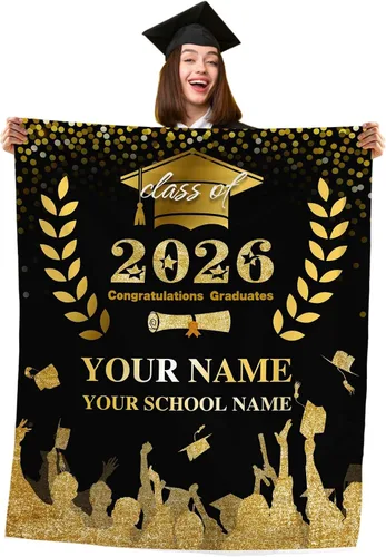 Vista 42 de Manta personalizada de graduación 2025, manta personalizada para regalo de graduación con nombre de la universidad, manta de felicitación