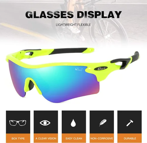 Vista 6 de Bevi Gafas de sol deportivas polarizadas para hombres y mujeres béisbol correr ciclismo golf tr90 marco duradero y ultraligero