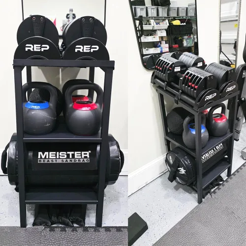 Vista 9 de Adjustable Dumbbell Rack 1/2/3-Tier 500-800LBS, Heavy Duty Weight Rack