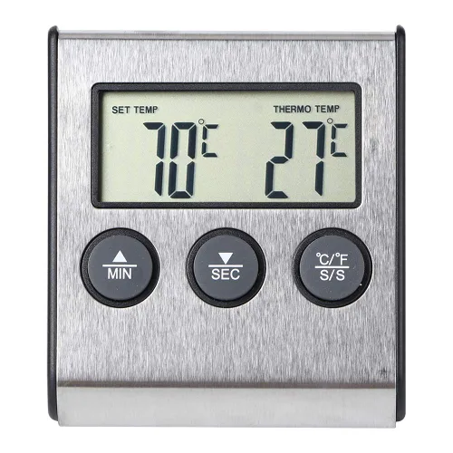 Vista 8 de Termómetro digital de cocina, termómetro LCD de cocina, termómetro de barbacoa para cocinar carne a la parrilla termómetro con función