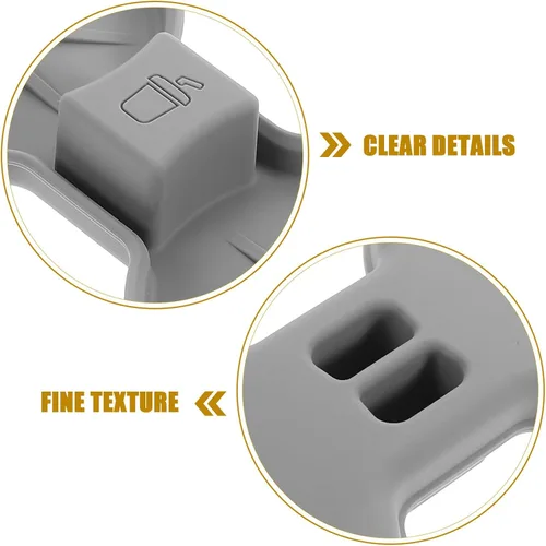 Vista 3 de Cabilock Car Cup Holder Insert Mat Gray Silicone Anti-Slip Central Console Coaster Automotive Cup Holder Pad for Spill Prevention Easy Installation