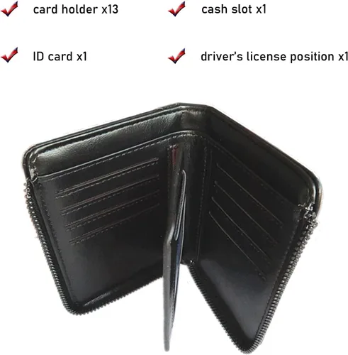 Vista 3 de Yitomith Carteras de cuero para hombres con bloqueo RFID, ranura para tarjetas de identificación separada, Negro -, Classic