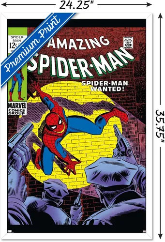 Vista 37 de Marvel Comics Amazing Spider-Man #70 - Póster de pared, 22.4 pulgadas de largo x 14.7 pulgadas de ancho, versión enmarcada de madera de granero