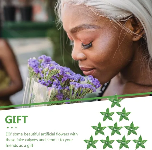 Vista 5 de Beavorty - 120 cálizes de flores artificiales de plástico para suministros de manualidades, receptáculos de flores de imitación ligeros