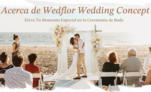 Vista 2 de Kit de flores para arco de boda con cortinas (paquete de 4) – 2 guirnaldas artificiales beige de lujo con 2 cortinas transparentes para ceremonia