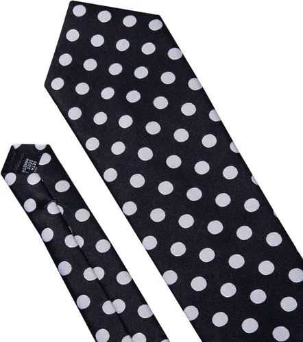 Vista 116 de Barry.Wang Corbatas de seda para hombre, diseño de lunares, gemelos cuadrados de bolsillo, gemelos para negocios, boda