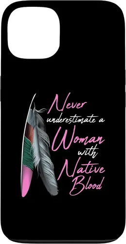 Vista 7 de Funda para iPhone 17 con texto en inglés "Native American Indian A Woman with Native Blood