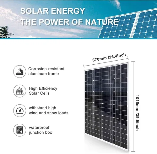 Vista 4 de Kit híbrido de turbina eólica de panel solar de 300 W (340 W): generador de turbina eólica de 100 W + 2 piezas de panel solar mono de 120
