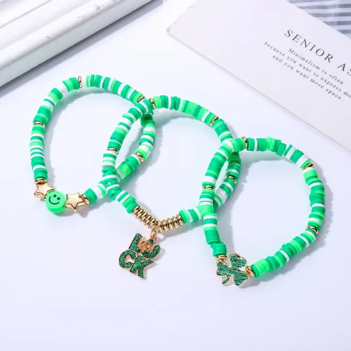 Vista 201 de Surfer Heishi - Pulseras apilables para mujer, apilables, de vinilo arcoíris, disco de arcilla, pulseras elásticas para la amistad, joyería bohemia
