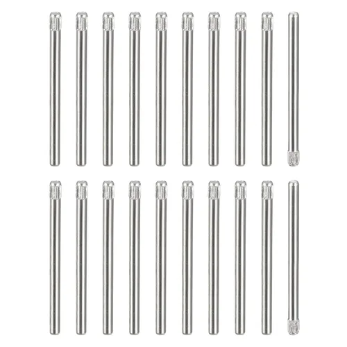 Vista 12 de uxcell Pasadores de acero inoxidable 304 de 0.05 x 0.236 pulgadas, 20 pines de cabeza moleteada con extremo biselado plano, clavijas de madera