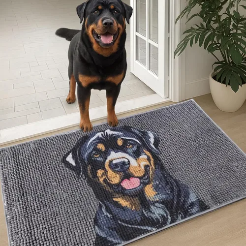 Vista 9 de Muddy Mat® - Tapete de microfibra altamente absorbente y alfombra para mascotas, antideslizante, grueso, lavable, suave de chenilla para cocina