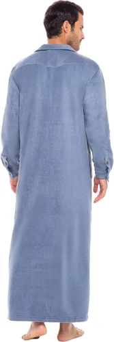 Vista 2 de Alexander Del Rossa Men's Long Duster Ranch House Coat, Durable Anti-Pill Fleece Robe for Winter