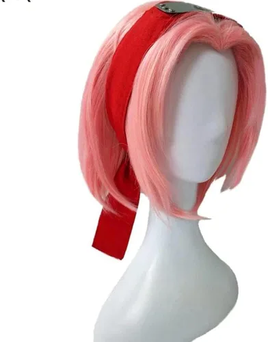 Vista 7 de AIUKAKP Haruno Cosplay Disfraz Haruno Vestido Rojo Cosplay Ouftits Con Peluca Halloween Mujeres