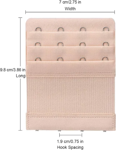 Vista 3 de Akstore 6 extensores de brasier elásticos suaves y cómodos para mujer 4 ganchos 3 filas para mujer