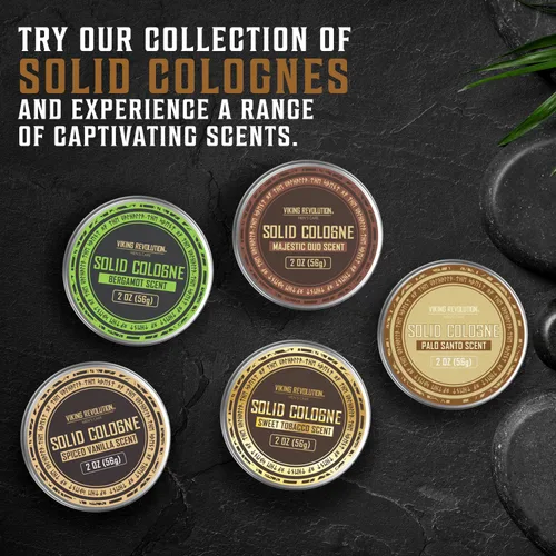 Vista 6 de Viking Revolution Palo Santo Colonia Sólida para Hombres 2 Oz - Perfume Sólido para Hombres con Colonia de Palo Santo para Hombres - Bálsamo