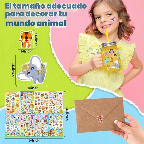 Vista 7 de Sinceroduct - Calcomanías de animales para niños, más de 1800 calcomanías Animal-01