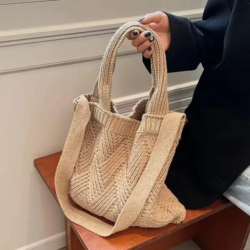 Vista 7 de Coconut Girl - Bolsa de mano estética para playa, bolsa de mano de ganchillo, accesorios de playa para mujer