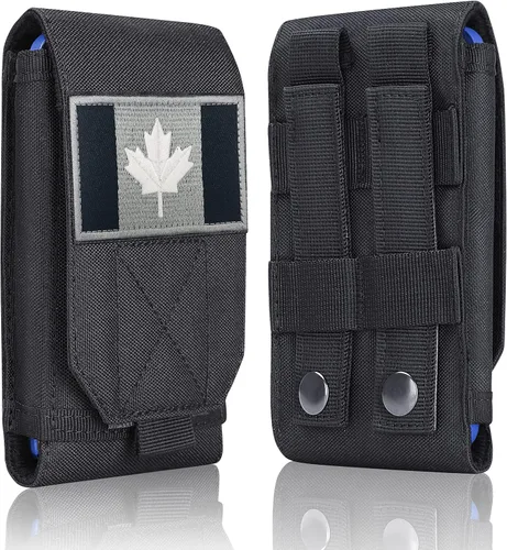 Vista 14 de Funda táctica negra Molle impermeable para teléfono celular, funda resistente para iPhone 11, 12, 13 Pro Max, menos de 6.7 pulgadas