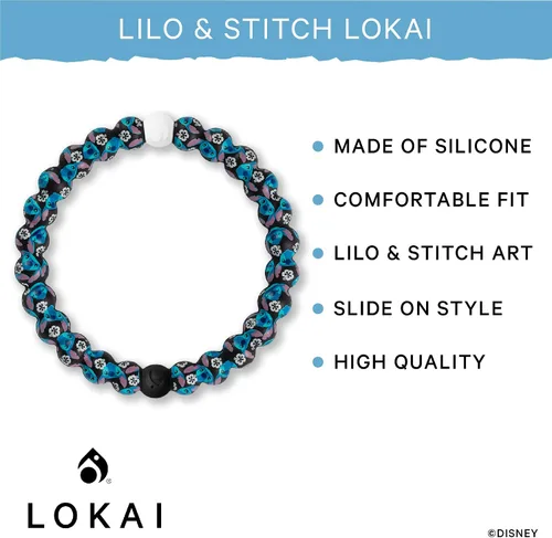 Vista 6 de Lokai Disney Lilo and Stitch Collection Bracelets - Silicone Beaded Bracelets for Women Men Jewelry Fashion Bracelets Slide-On for Comfortable Fit