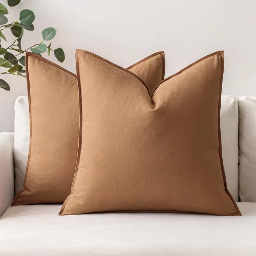 Vista 17 de MIULEE - Paquete de 2 fundas de cojín decorativas de lino, estilo bohemio y moderno, suaves, acento euro, para cama, neutral, fundas de cojín