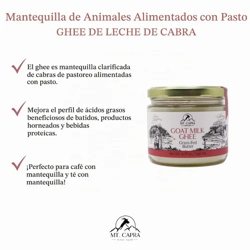 Vista 4 de Mt. Capra Goat Milk Ghee Pastos criados y sin sal 59 porciones