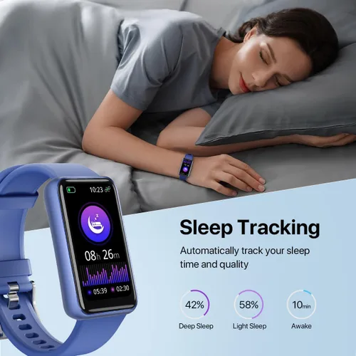 Vista 4 de WalkerFit Relojes inteligentes para mujer: IP68 impermeable rastreador de fitness con monitor de frecuencia cardíaca 24/7, batería de 7 días y modos