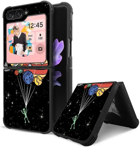 Vista 34 de Funda compatible con Samsung Galaxy Z Fold 2 5G, sistema solar de globo alienígena, diseño de patrón increíble, a prueba de golpes, antiarañazos