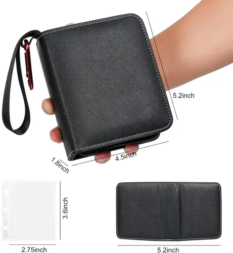 Vista 4 de GEAoffice Mini carpeta de tarjetas coleccionables de 1 bolsillo con Negro-1 bolsillo