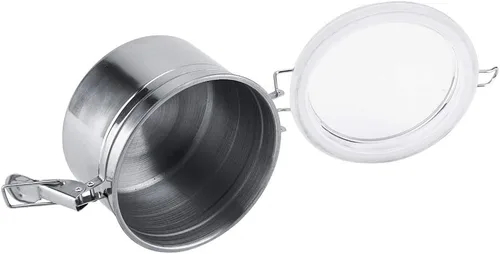 Vista 5 de Bote Cafe, recipiente de café, recipiente de café de acero inoxidable, tapa hermética, parte superior transparente, tarro de almacenamiento sellado