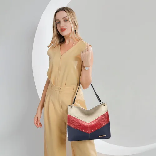 Vista 2 de Montana West Bolso Hobo para mujer con asa superior y bolsillos con cremallera