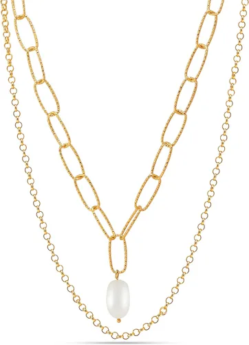 Vista 2 de LeCalla Italian Sterling Silver Layered Necklace Handmade Multi Row Layering Choker Necklaces for Women