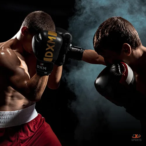 Vista 6 de DXM SPORTS Guantes de boxeo para hombres y mujeres, guantes de entrenamiento de boxeo, guantes de kickboxing, guantes de sparring, guantes