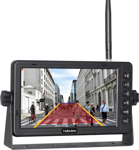 Vista 7 de Haloview S7P AI System 720P HD RV Cámara de respaldo inalámbrica Sistema de cámara de observación DVR incorporado y adaptador de sistema de monitor