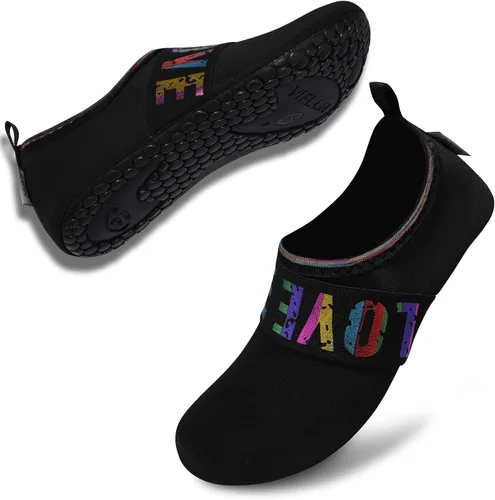 Vista 4 de VIFUUR - Zapatos deportivos para agua calcetines acuáticos de secado rápido de yoga con sensación de andar descalzo y sin cordones para hombre