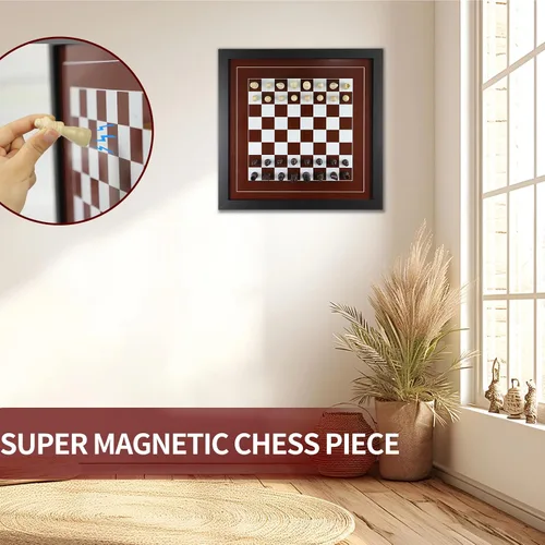 Vista 5 de Juegos de mesa montados en la pared, juego de damas clásicos, estrategia y juegos divertidos, decoración artística para el hogar, juego de mesa