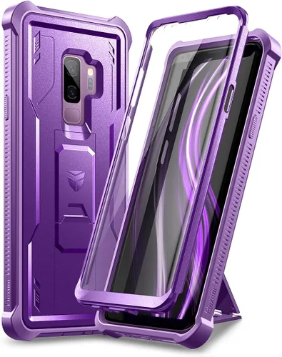Vista 8 de Dexnor Funda para Samsung Galaxy S9+ Plus, [protector de pantalla y soporte integrados] Protección de grado militar resistente a prueba de golpes