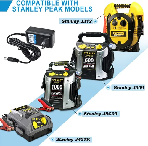 Vista 3 de Adaptador de CA de 6.6 pies 13.5 VCC 1A para Stanley J5C09 J312 J45TK Jump Starter, Stanley FATMAX 700 Peak 350 AMP J7CSR J7CS Jump Starter, Peak