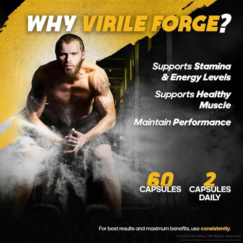 Vista 3 de Virile Forge (2 unidades) - Fórmula original y completa con potente mezcla para rendimiento, resistencia y energía duraderas, píldoras masculinas
