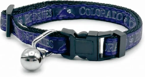 Vista 25 de Pets First MLB CAT Collar Atlanta Braves Satin Cat Collar de equipo de béisbol para perros y gatos. Un collar de gato brillante y colorido