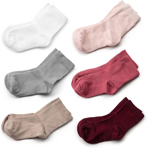 Vista 5 de Silky Toes Juego de 6 pares de calcetines de bambú para bebés y niñas