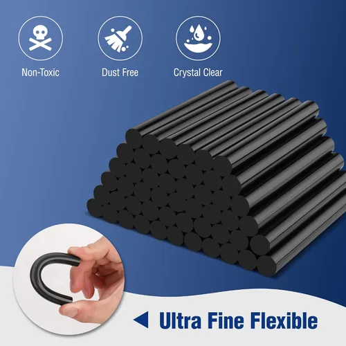 Vista 5 de WORKPRO Barras de pegamento caliente tamaño completo, paquete de 100 barras de adhesivo termofusible negro para pistolas de pegamento de todas